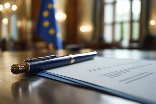 Dokument und Kugelschreiber